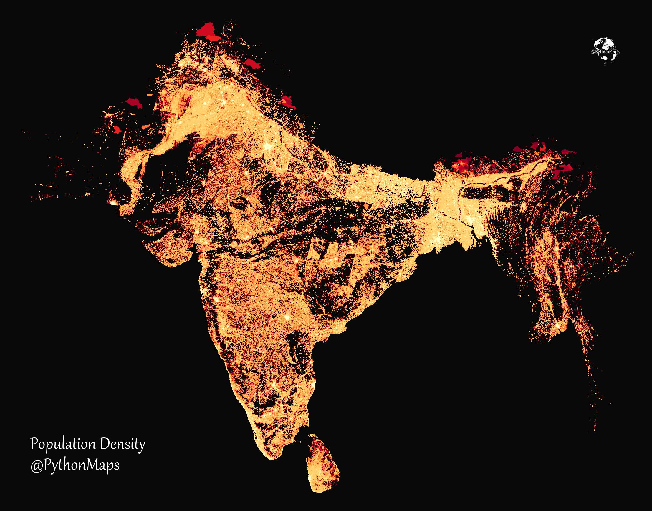 The Population density of the British Raj